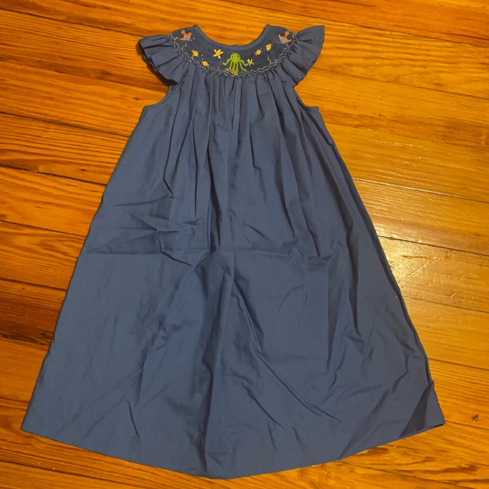 Silly Goose ocean smocked dress